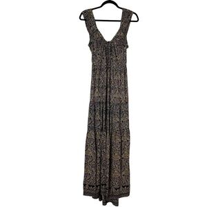Angie Bohemian Open Back Maxi Dress with Paisley Print NWT Size L